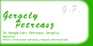 gergely petreasz business card